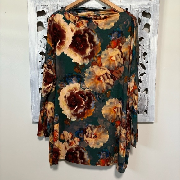 Bryn Walker Gabo Green Floral Scoop Neckline Tunic NWOT - Picture 3 of 9